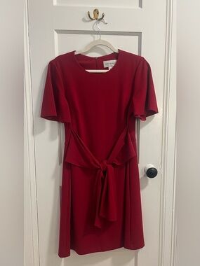 Donna Morgan Women’s Size 10 Red Tie-Waist Sheath Dress